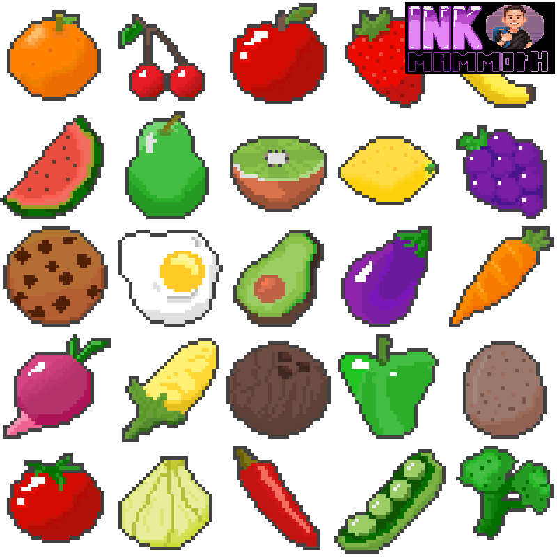 Pixel Art Food Pack by InkMammoth | OpenGameArt.org